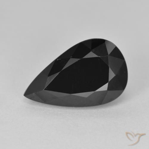 Turmalina Chorlo natural de 4.74 ct, En forma de pera, Opaco