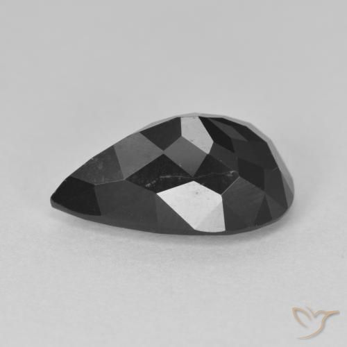 Turmalina Chorlo natural de 4.74 ct, En forma de pera, Opaco