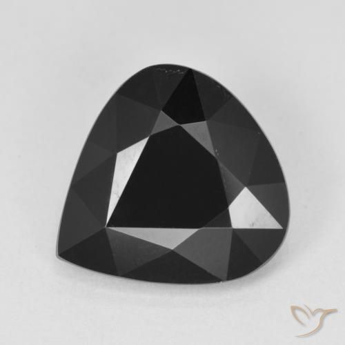 Turmalina Chorlo natural de 4.21 ct, En forma de pera, Opaco