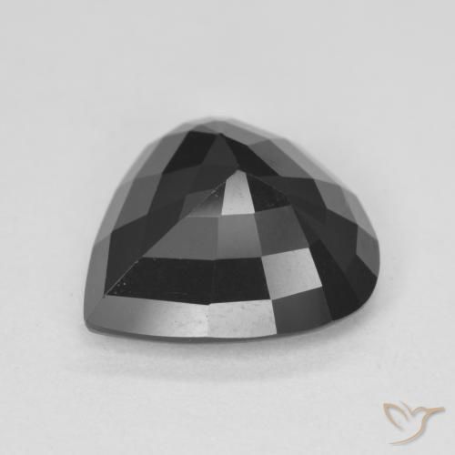 Turmalina Chorlo natural de 4.21 ct, En forma de pera, Opaco