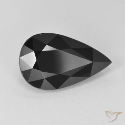 Turmalina Chorlo natural de 6.08 ct, En forma de pera, Opaco