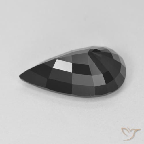 Turmalina Chorlo natural de 6.08 ct, En forma de pera, Opaco