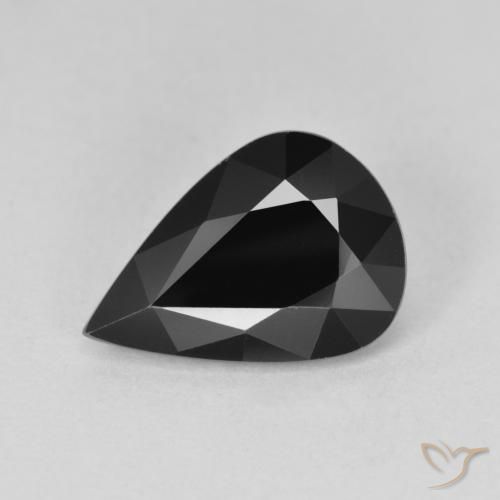 Turmalina Chorlo natural de 2.89 ct, En forma de pera, Opaco