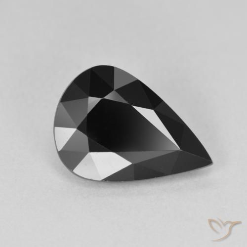 Turmalina Chorlo natural de 2.89 ct, En forma de pera, Opaco