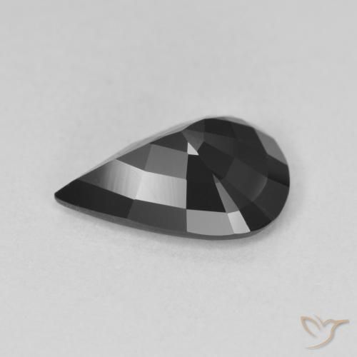 Turmalina Chorlo natural de 2.89 ct, En forma de pera, Opaco