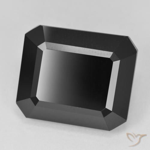 17.58ct Natural Chorlo turmalina, corte esmeralda, Opaco