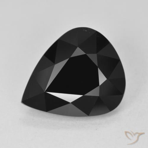 Turmalina Chorlo natural de 7.95 ct, En forma de pera, Opaco