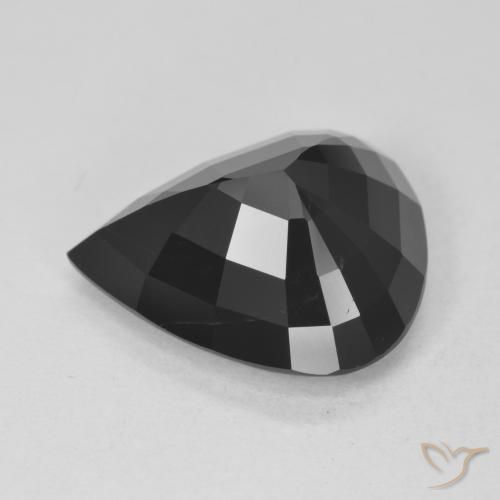 Turmalina Chorlo natural de 7.95 ct, En forma de pera, Opaco