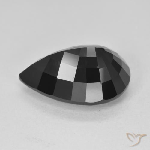 Turmalina Chorlo natural de 10.52 ct, En forma de pera, Opaco