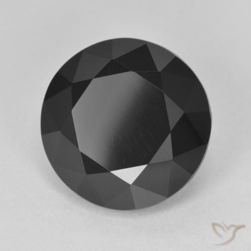 Turmalina Chorlo natural de 7.85 ct, Redondo, Opaco