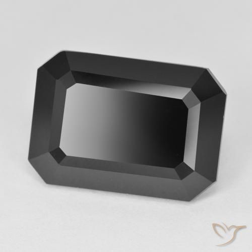 Turmalina Chorlo natural de 15.24 ct, Corte Octágono / Esmeralda, Opaco