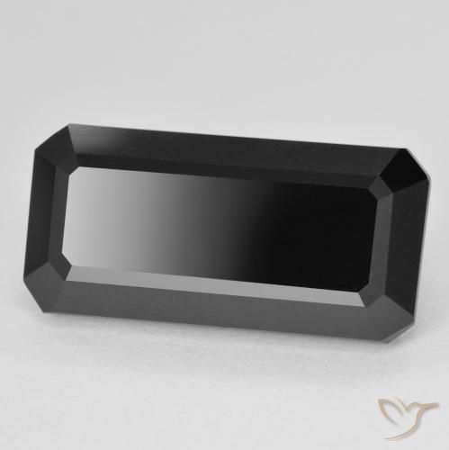 Turmalina Chorlo natural de 13.63 ct, Corte Octágono / Esmeralda, Opaco