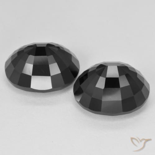 Gemas de Turmalina Chorlo natural de 12.55 ct, Ovalada, Opaco