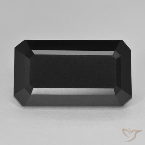 14.51ct Natural Chorlo Turmalina, corte esmeralda, Opaco