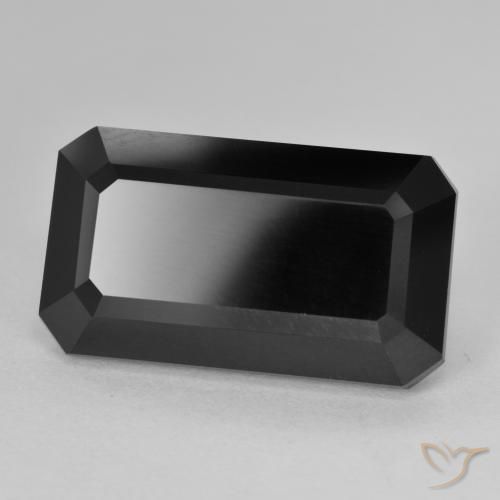 Turmalina Chorlo natural de 14.51 ct, Corte Octágono / Esmeralda, Opaco
