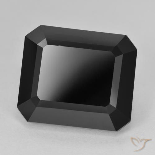 Turmalina Chorlo natural de 15.28 ct, Corte Octágono / Esmeralda, Opaco