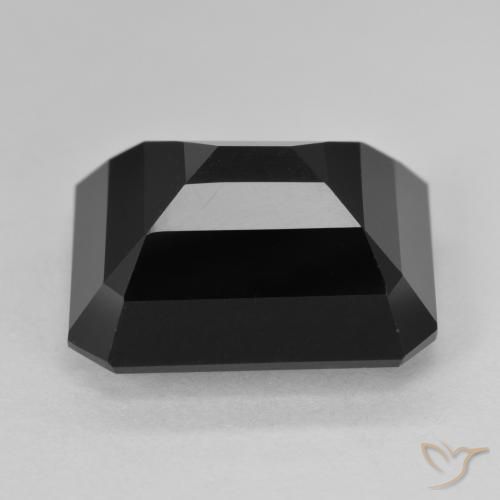 Turmalina Chorlo natural de 15.28 ct, Corte Octágono / Esmeralda, Opaco