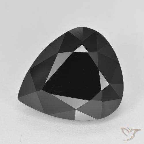 Turmalina Chorlo natural de 12.95 ct, En forma de pera, Opaco