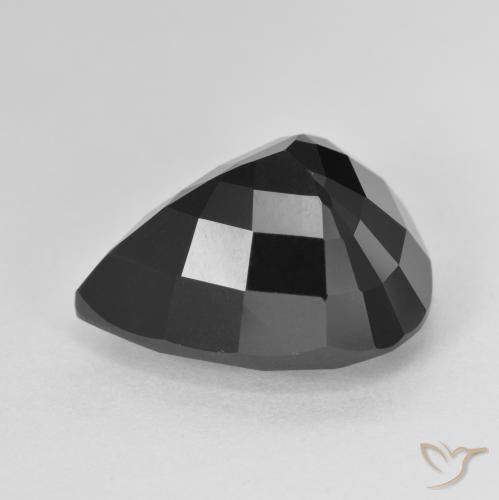 Turmalina Chorlo natural de 12.95 ct, En forma de pera, Opaco