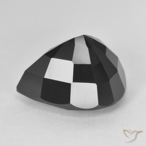 Turmalina Chorlo natural de 8.44 ct, En forma de pera, Opaco