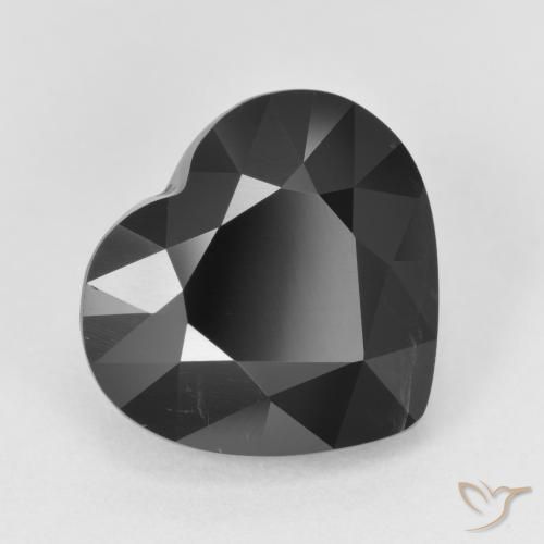Turmalina Chorlo natural de 6.20 ct, Corazón, Opaco