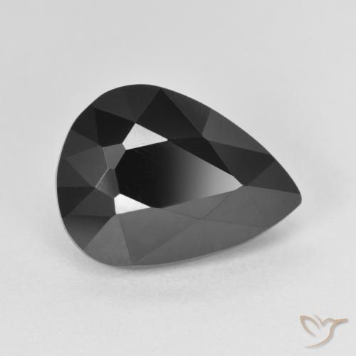 Turmalina Chorlo natural de 6.14 ct, En forma de pera, Opaco