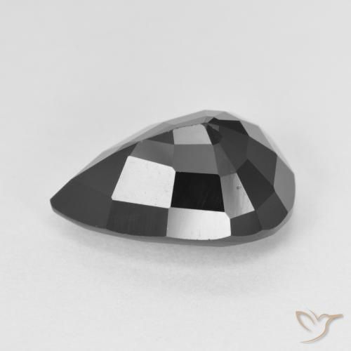 Turmalina Chorlo natural de 6.14 ct, En forma de pera, Opaco