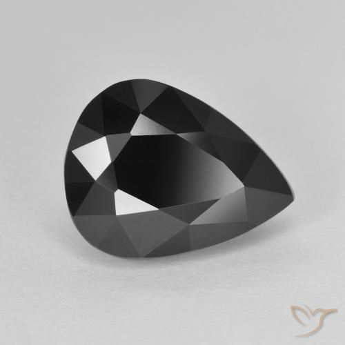 turmalina Chorlo natural de 7.27 ct, En forma de pera, Opaco