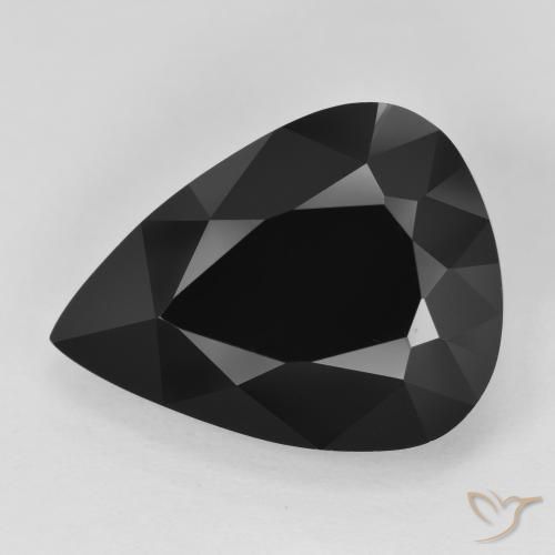 Turmalina Chorlo natural de 14.24 ct, En forma de pera, Opaco
