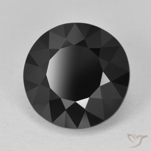 Turmalina Chorlo natural de 6.30 ct, Redondo, Opaco