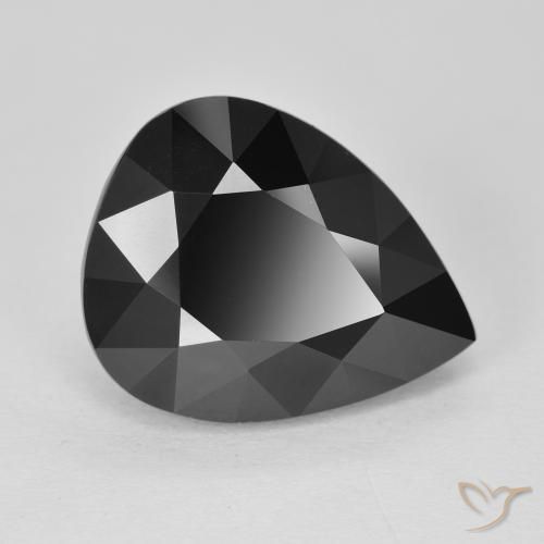 Turmalina Chorlo natural de 10.38 ct, En forma de pera, Opaco