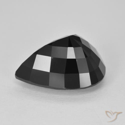 Turmalina Chorlo natural de 10.38 ct, En forma de pera, Opaco
