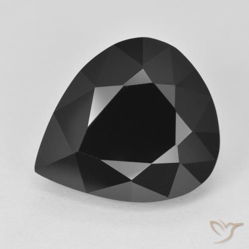 Turmalina Chorlo natural de 11.01 ct, En forma de pera, Opaco