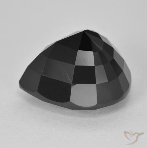 Turmalina Chorlo natural de 14.45 ct, En forma de pera, Opaco