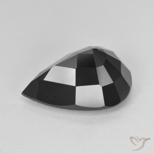 Turmalina Chorlo natural de 7.64 ct, En forma de pera, Opaco