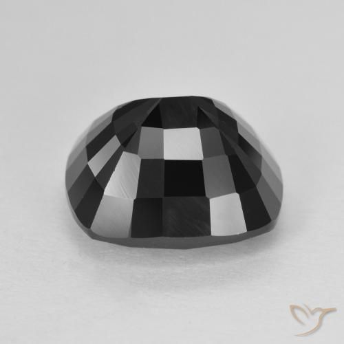 Turmalina Chorlo natural de 6.12 ct, Forma Cojín, Opaco