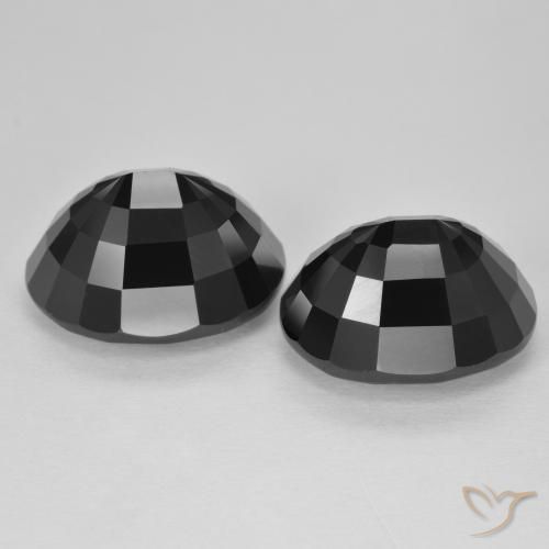Gemas de Turmalina Chorlo natural de 16.77 ct, Ovalada, Opaco