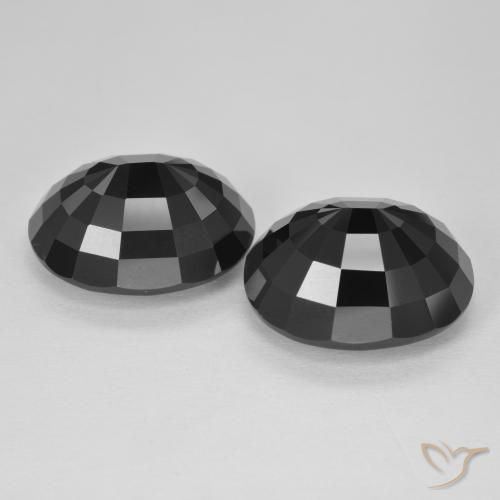 Gemas de Turmalina Chorlo natural de 16.21 ct, Ovalada, Opaco