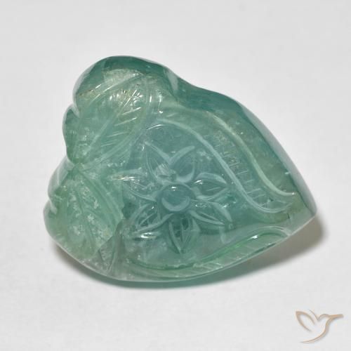 Turmalina Azul-verde natural de 30.06 ct, Corte Flor, Transparente