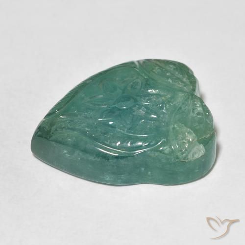 Turmalina Azul-verde natural de 30.06 ct, Corte Flor, Transparente