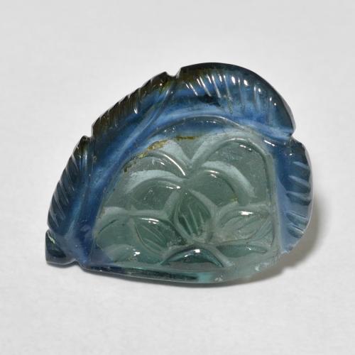 8.97ct Natural Verde azul medio turmalina, Corte Flor, Transparente