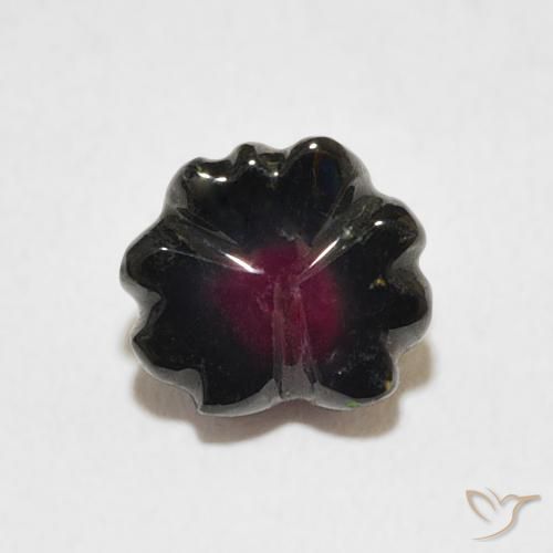 1.74ct Natural Rojo oscuro Turmalina, Corte Flor, Transparente