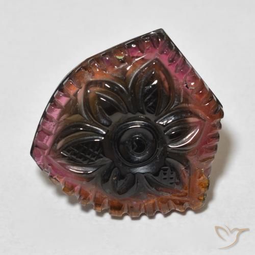 19.89ct Natural Multicolor turmalina, Corte Flor, Transparente