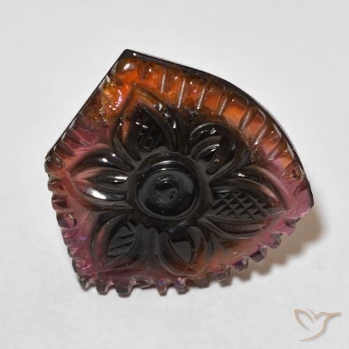 Turmalina Multicolor natural de 19.89 ct, Corte Flor, Transparente
