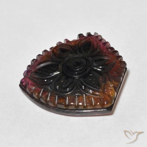 Turmalina Multicolor natural de 19.89 ct, Corte Flor, Transparente