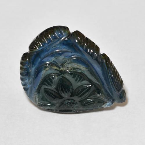 10.12ct Natural Verde-azul turmalina, Corte Flor, Transparente