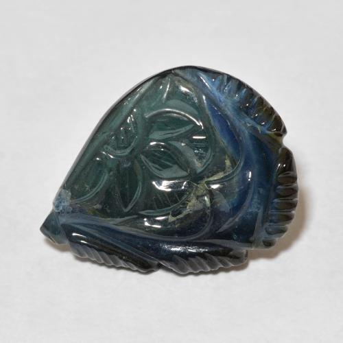 Turmalina Verde-azul natural de 10.12 ct, Corte Flor, Transparente