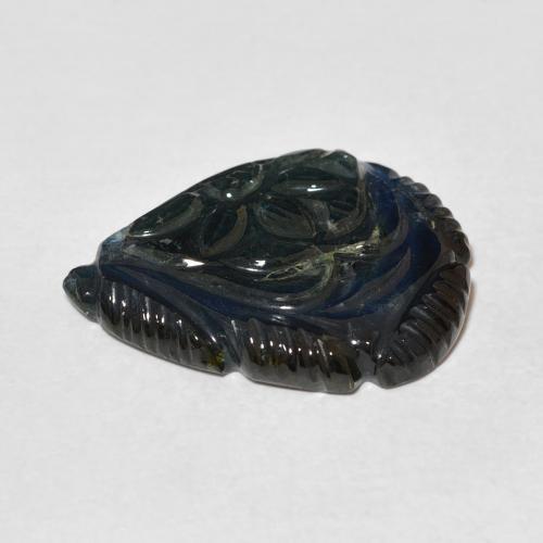 Turmalina Verde-azul natural de 10.12 ct, Corte Flor, Transparente