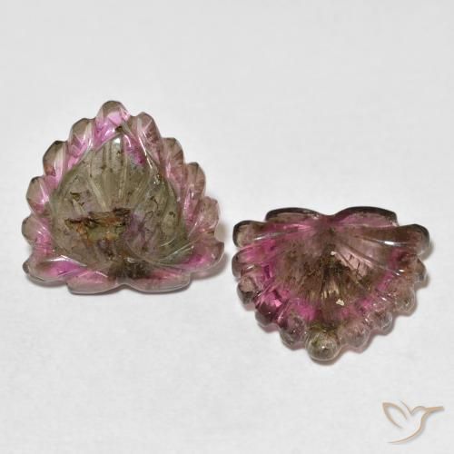 Gemas de Turmalina Multicolor natural de 9.61 ct, Corte Flor, Transparente