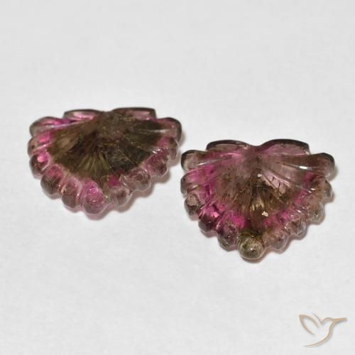 Gemas de Turmalina Multicolor natural de 9.61 ct, Corte Flor, Transparente